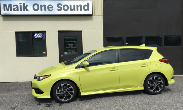 Toyota Corolla iM 2017 with professional window tint in North Bay